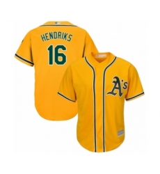 Youth Oakland Athletics #16 Liam Hendriks Authentic Gold Alternate 2 Cool Base Baseball Jersey