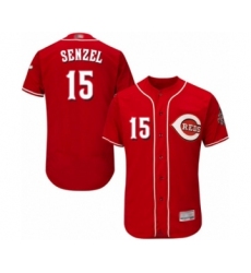Men's Cincinnati Reds #15 Nick Senzel Red Alternate Flex Base Authentic Collection Baseball Jersey