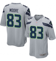 Men's Nike Seattle Seahawks #83 David Moore Game Grey Alternate NFL Jersey