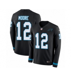 Men's Nike Carolina Panthers #12 DJ Moore Limited Black Therma Long Sleeve NFL Jersey