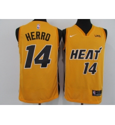 Men's Nike Miami Heat #14 Tyler Herro Yellow Swingman Basketball Jersey