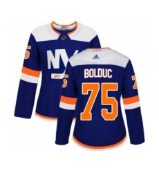 Women's New York Islanders #75 Samuel Bolduc Authentic Blue Alternate Hockey Jersey