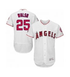 Men's Los Angeles Angels of Anaheim #25 Jared Walsh White Home Flex Base Authentic Collection Baseball Player Jersey