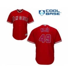 Youth Los Angeles Angels of Anaheim #49 Adalberto Mejia Authentic Red Alternate Cool Base Baseball Player Jersey