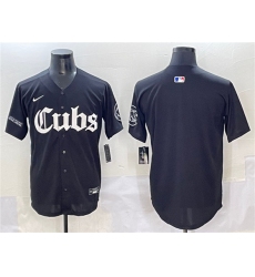 Men's Chicago Cubs Blank Black 'Gothic North Side Edition' Vapor Premier Limited Stitched Baseball Jersey