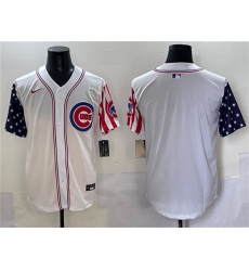 Men's Chicago Cubs Blank White 2025 Independence Day Vapor Premier Limited Stitched Baseball Jersey