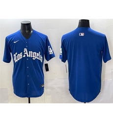 Men's Los Angeles Dodgers Blank Blue 2025 LA Gothic Style With Fernando Vapor Premier Limited Stitched Baseball Jersey