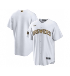 Men's Milwaukee Brewers Blank White 2022 All-Star Cool Base Stitched Baseball Jersey