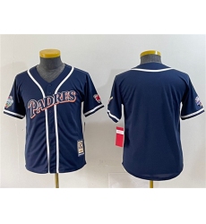 Youth San Diego Padres Blank Navy Throwback With Stitched Baseball Jersey