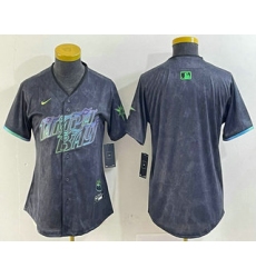 Women's Tampa Bay Rays Blank Charcoal 2024 City Connect Limited Stitched Jersey