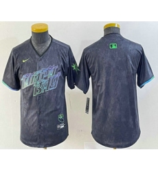 Youth Tampa Bay Rays Blank Charcoal 2024 City Connect Limited Stitched Jersey