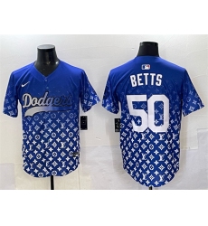 Men's Los Angeles Dodgers #50 Mookie Betts Blue Limited Stitched Baseball Jersey