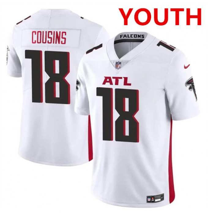 Youth Atlanta Falcons #18 Kirk Cousins White Vapor Untouchable Limited Stitched Jersey