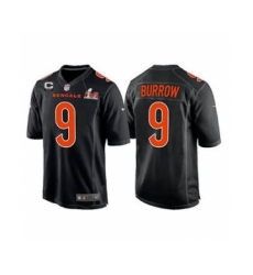 Men's Cincinnati Bengals #9 Joe Burrow 2022 Black With C Patch Super Bowl LVI Game Stitched Jersey Men's Cincinnati Bengals #9 Joe Burrow 2022 Black With C Patch Super Bowl LVI Game Stitched Jersey