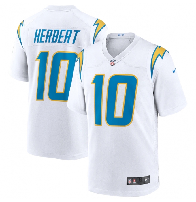 Men's Los Angeles Chargers #10 Justin Herbert Nike White 2020 NFL Draft First Round Pick Game Jersey.webp