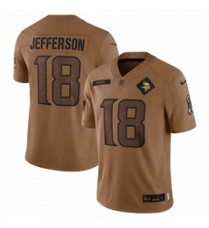 Men's Minnesota Vikings #18 Justin Jefferson Nike Brown 2023 Salute To Service Limited Jersey