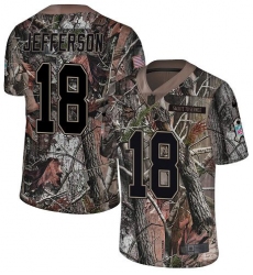 Youth Minnesota Vikings #18 Justin Jefferson Camo Stitched NFL Limited Rush Realtree Jersey