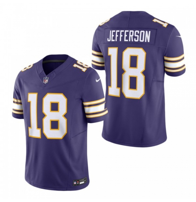 Youth Minnesota Vikings #18 Justin Jefferson Purple Classic Vapor F.U.S.E. Limited Jersey