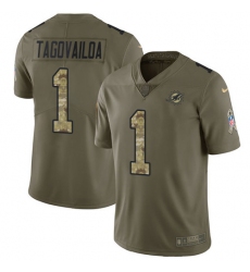Youth Miami Dolphins #1 Tua Tagovailoa Olive Camo Stitched Limited 2017 Salute To Service Jersey Youth Miami Dolphins #1 Tua Tagovailoa Olive Camo Stitched Limited 2017 Salute To Service Jersey