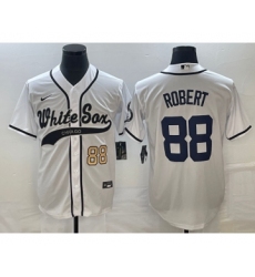 Men's Chicago White Sox #88 Luis Robert Number White Cool Base Stitched Baseball Jersey