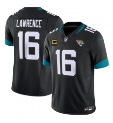Men's Jacksonville Jaguars #16 Trevor Lawrence Black 2025 With 4-Star C F.U.S.E. Vapor Limited Football Stitched Jersey