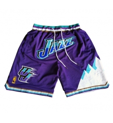Men' Utah Jazz Purple NBA Shorts (Run Smaller)