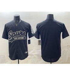 Men's San Antonio Spurs Blank Black Stitched Baseball Jersey