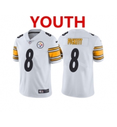 Youth Pittsburgh Steelers #8 Kenny Pickett 2022 White Vapor Untouchable Limited Stitched Jersey Youth Pittsburgh Steelers #8 Kenny Pickett 2022 White Vapor Untouchable Limited Stitched Jersey