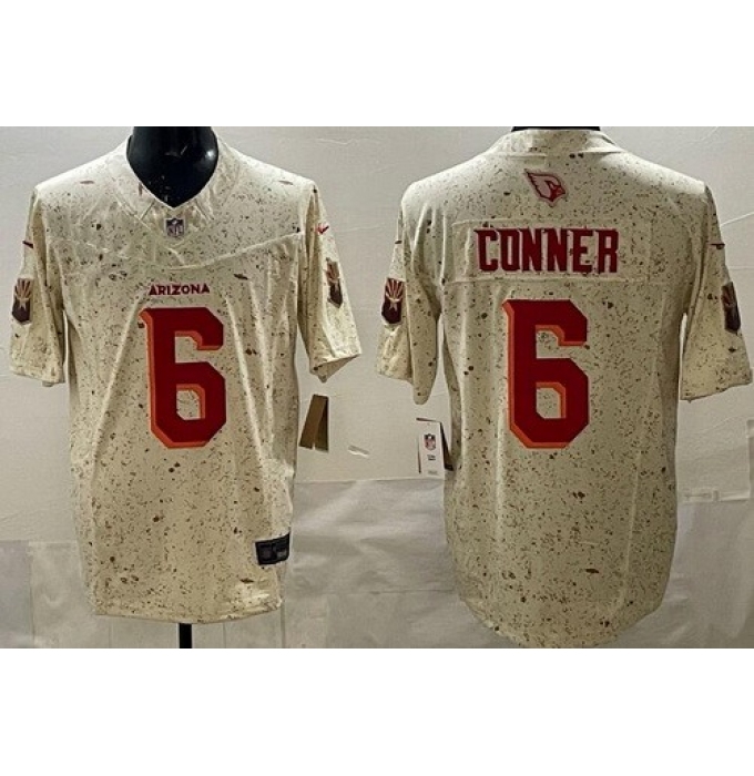 Men's Arizona Cardinals #6 James Conner Limited Cream Rivalries FUSE Vapor Jersey