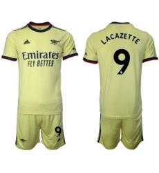 Arsenal F.C #9 Lacazette Away Soccer Jersey with Shorts