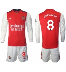 Men 2021-2022 Club Arsenal home red Long Sleeve 8 Soccer Jersey