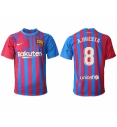 Men 2021-2022 Club Barcelona home aaa version red 8 Nike Soccer Jerseys