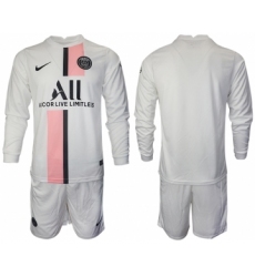 Men 2021-2022 Club Paris St German away white Long Sleeve blank Soccer Jersey
