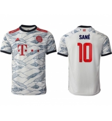 Men's FC Bayern München #10 Leroy Sané White Away Soccer Jersey