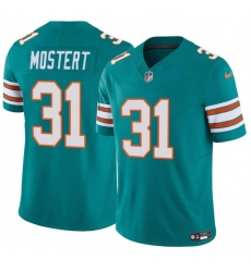 Men's Miami Dolphins #31 Raheem Mostert Aqua 2023 F.U.S.E Alternate Vapor Limited Football Stitched Jersey