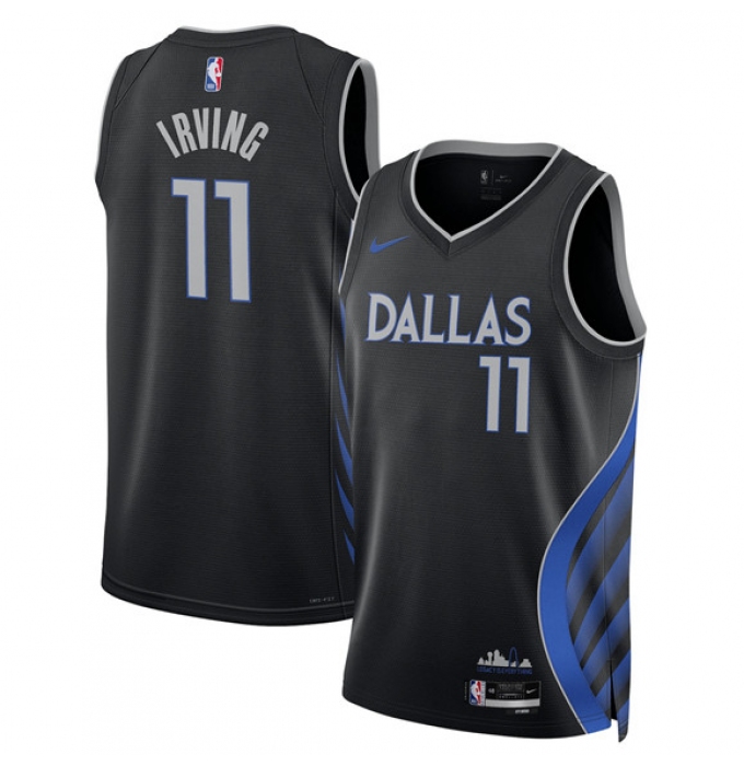 Men's Dallas Mavericks #11 Kyrie Irving Black 2025-26 City Edition Stitched Basketball Jersey