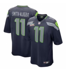 Men's Seattle Seahawks #11 Jaxon Smith-Njigba Navy Nike Super Bowl LX Tundra Fashion Game Jersey