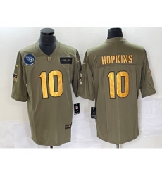 Men's Nike Tennessee Titans #10 DeAndre Hopkins Olive Gold 2019 Salute To Service Stitched Limited Jersey
