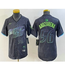 Youth Tampa Bay Rays #56 Randy Arozarena Number Charcoal 2024 City Connect Limited Stitched Jersey