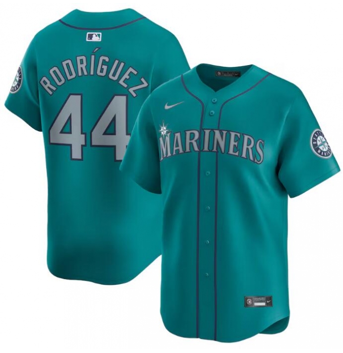 Men's Seattle Mariners #44 Julio Rodríguez Aqua Alternate Limited Stitched jersey