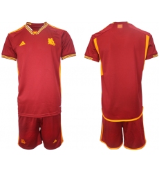 Men's AS Roma Blank Red 2023-24 Home Soccer Jersey