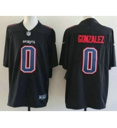 Men's New England Patriots #0 Christian Gonzalez Limited Black Fashion Vapor Jersey
