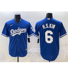 Men's Los Angeles Dodgers #6 H.S.Kim Royal Cool Base Stitched Baseball Jersey