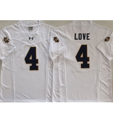 Men's Notre Dame Fighting Irish #4 Jeremiyah Love White 2024 F.U.S.E. Limited Stitched Jersey