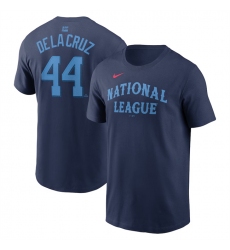 Men's National League #44 Elly De La Cruz Navy 2024 All-Star Name & Number T-Shirt