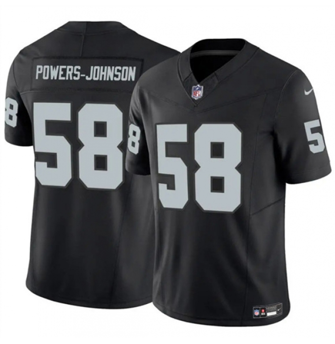 Men's Las Vegas Raiders #58 Jackson Powers-Johnson Black 2025 F.U.S.E. Vapor Untouchable Limited Football Stitched Jersey