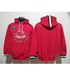 Men's Team Canada Blank Red Ageless Must-Have Lace-Up Pullover Hoodie