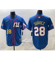 Men's National League #28 Eugenio Suárez Blue 2025 All-Star Edition Limited Stitched Baseball Jersey