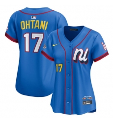 Women's National League #17 Shohei Ohtani Blue 2025 All-Star Edition Limited Stitched Baseball Jersey(Run Small)