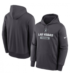Men's Las Vegas Raiders Anthracite Toss Sweep Performance Pullover Hoodie